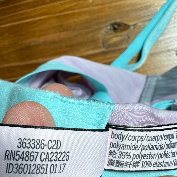 Victoria’s Secret Perfect Shape Bra Pink, Gray, Teal 32C Soft 2-way racer back - Picture 4 of 8